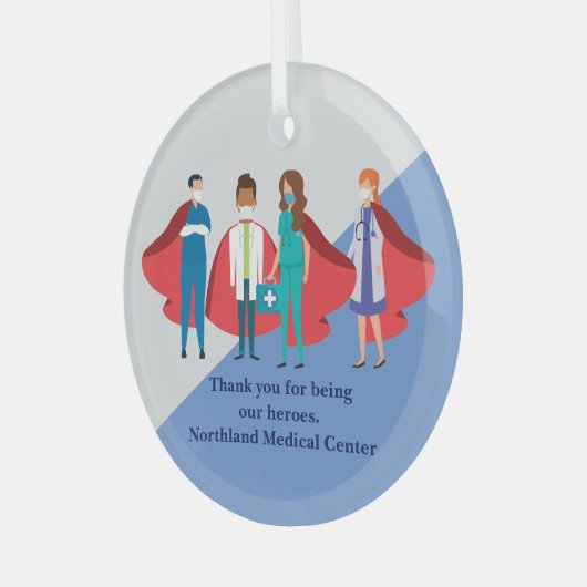Vielen Dank an die Mitarbeiter des Gesundheitswese Ornament Aus Glas (Vorderseite links)