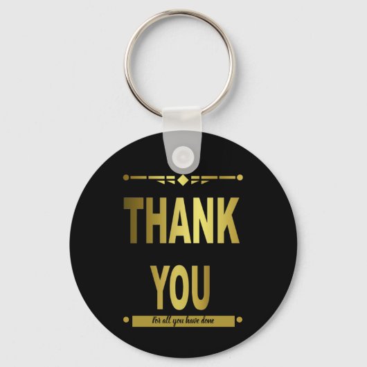 Vielen Dank an die Moderne Black Gold Schlüsselanhänger (Vorderseite)