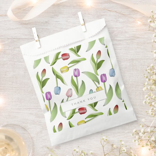 Vielen Dank an die moderne farbenfrohe Tulip Flora Geschenktütchen (Ausgeschnitten)