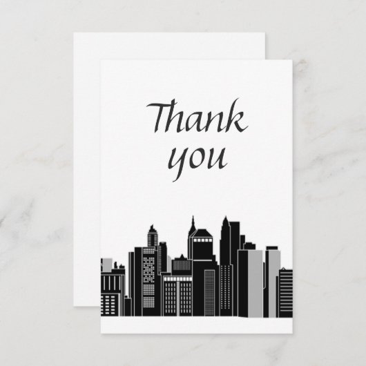 Vielen Dank an die moderne Grafische Stadt Scape C Dankeskarte (Vorne/Hinten)