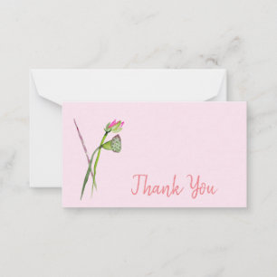 Vielen Dank an die moderne lotus Blume Aquarellkun Mitteilungskarte