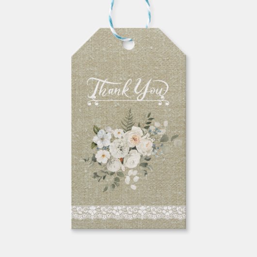 Vielen Dank an die moderne Textur mit der blühende Geschenkanhänger (Vorderseite)