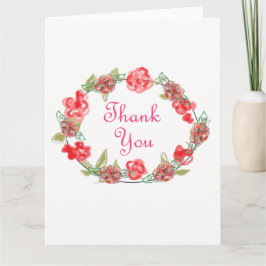 Vielen Dank an die rosa und weiße Blumendekoration Dankeskarte