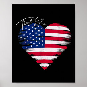 Vielen Dank an die Usa Flag Heart American Patriot Poster