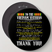 Vielen Dank an die vietnamesischen Veteranen tapfe Button (Vorne & Hinten)