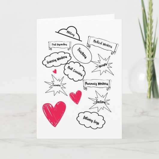 Vielen Dank an die wichtigsten Arbeitnehmer Karte (Vorderseite)