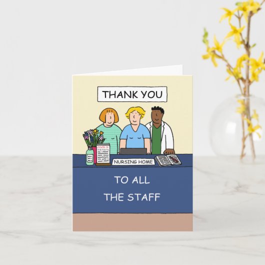 Vielen Dank an die Zuhause-Mitarbeiter von Nursing Karte (Gelbe Blume)