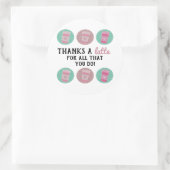 Vielen Dank an ein Geschenk für den letzten Lehrer Runder Aufkleber (Tasche)