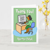 Vielen Dank an eine asiatische Büroleiterin Karte (Gelbe Blume)