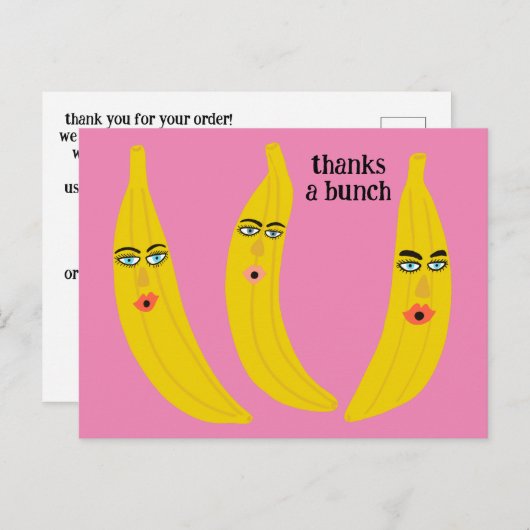 VIELEN DANK AN EINE BUNCH Funny Bananas ORGANE DAN Postkarte (Vorne/Hinten)