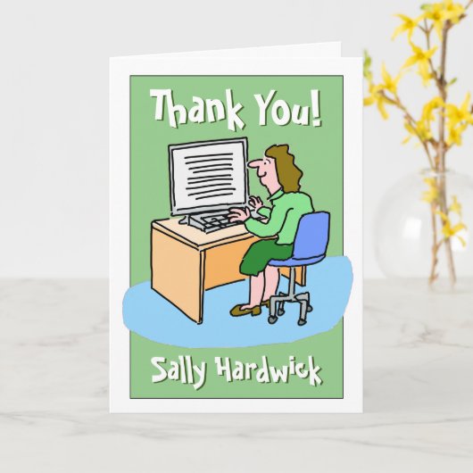 Vielen Dank an eine weibliche Bürokraft Karte (Gelbe Blume)