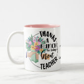 Vielen Dank an einen Bunch-Lehrer Floral Apprecien Zweifarbige Tasse (Links)