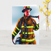 Vielen Dank an einen Firefighter Custom Message Karte (Gelbe Blume)