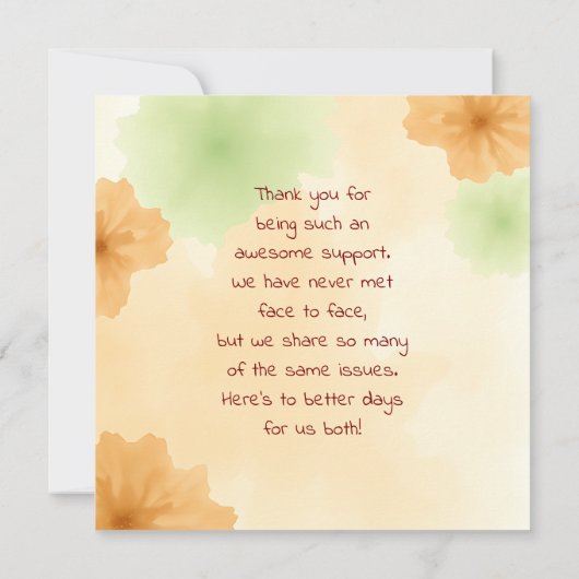 Vielen Dank an einen Online-Freund | Chronisch Ill Karte (Rückseite)