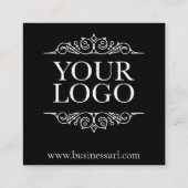 Vielen Dank an Elegant Gold Foil Wirbel Classic Bl Quadratische Visitenkarte (Rückseite)