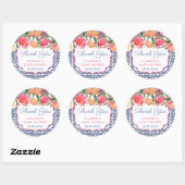 Vielen Dank an Florals Citrus Duwer Fevor Runder Aufkleber (Blatt)