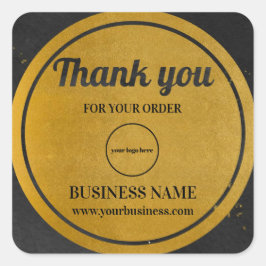 Vielen Dank an Gold Black Business Quadratischer Aufkleber