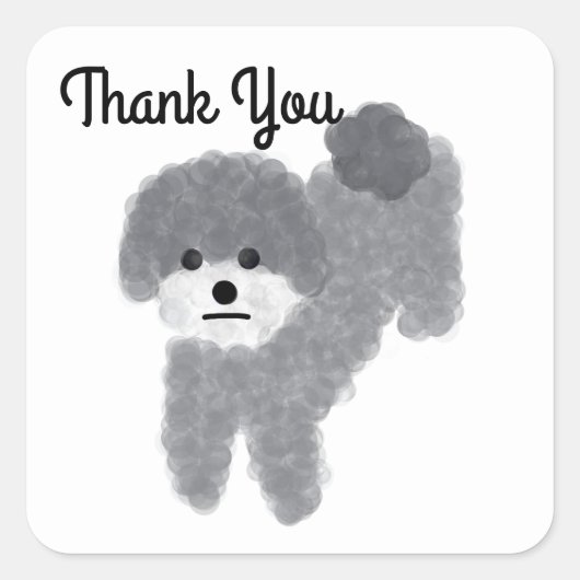 Vielen Dank an Gray Poodle #2 Stickers (Vorderseite)