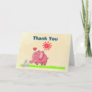 Vielen Dank an Happy Pink Elephant Dankeskarte