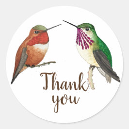 Vielen Dank an Hummingbirds Classic Round Sticker