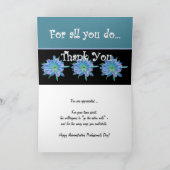 VIELEN DANK AN IHNEN Admin Professionals Day BLUE Dankeskarte (Innenseite)