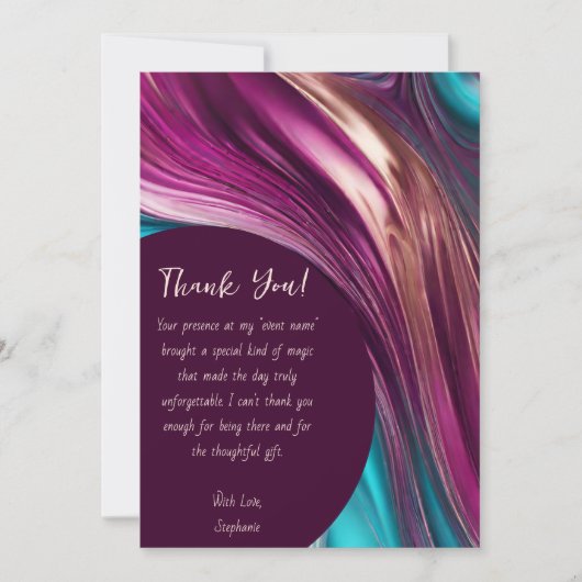 Vielen Dank an Ihr modernes Abstrakt - Magenta Tur Einladung (Vorderseite)