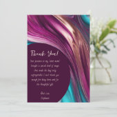 Vielen Dank an Ihr modernes Abstrakt - Magenta Tur Einladung (Stehend Vorderseite)