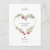 Vielen Dank an Ihre besten Freunde Blumenherz in R Postkarte (Vorderseite)