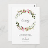 Vielen Dank an Ihre besten Freunde Blumenreath in Postkarte (Vorne/Hinten)