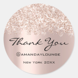 Vielen Dank an kleine Unternehmen Confetti Rose In Runder Aufkleber