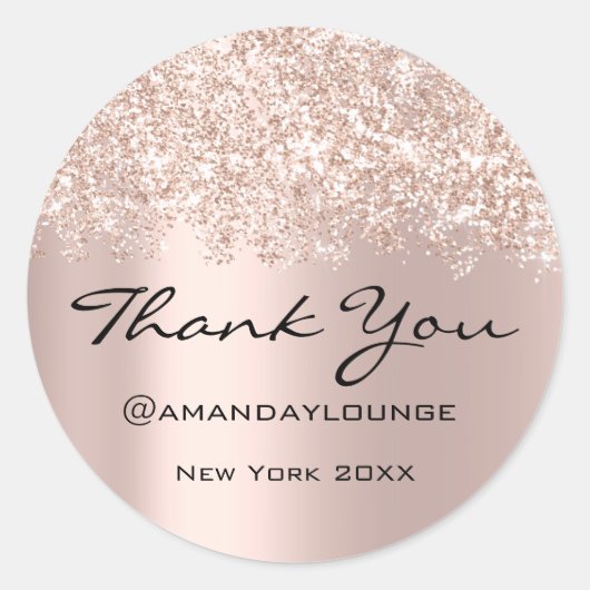 Vielen Dank an kleine Unternehmen Confetti Rose In Runder Aufkleber (Vorderseite)