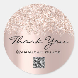 Vielen Dank an kleine Unternehmen Confetti Rose UR Runder Aufkleber