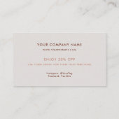 Vielen Dank an kleine Unternehmen Moderne Blush Pa Rabattkarte (Rückseite)