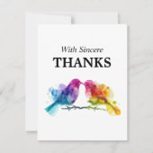 🌈 Vielen Dank an LGBTQ+ Rainbow Lovebirds Dankeskarte (Vorderseite)