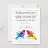 🌈 Vielen Dank an LGBTQ+ Rainbow Lovebirds Dankeskarte (Rückseite)