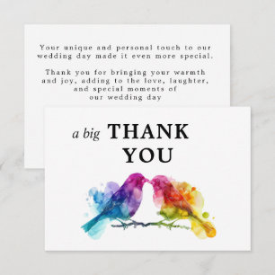 🌈 Vielen Dank an LGBTQ+ Rainbow Lovebirds Dankeskarte