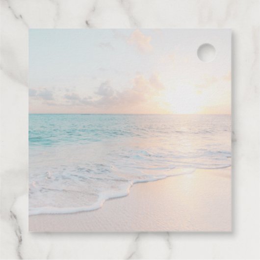 Vielen Dank an Liebe Beach Sunset Vielen Dank Geschenkanhänger (Rückseite)