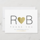 Vielen Dank an Liebe & Paar Initialen, klar und el Einladung (Vorderseite)