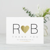 Vielen Dank an Liebe & Paar Initialen, klar und el Einladung (Stehend Vorderseite)