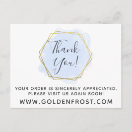 Vielen Dank an Light Blue Watercolor & Modern Gold Postkarte