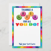 Vielen Dank an Lotto für alle, die Sie freiwillig  Einladung (Vorderseite)