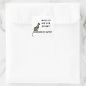 Vielen Dank an Mosaic Stripe Cat Business Wertschä Quadratischer Aufkleber (Tasche)