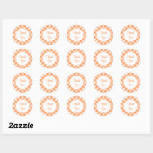 Vielen Dank an Orange Gingham Stickers (Blatt)