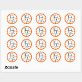 Vielen Dank an Orange Hearts Classic Round Sticker (Blatt)