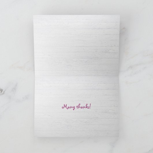 Vielen Dank an Pink Gingham Dankeskarte (Innenseite)