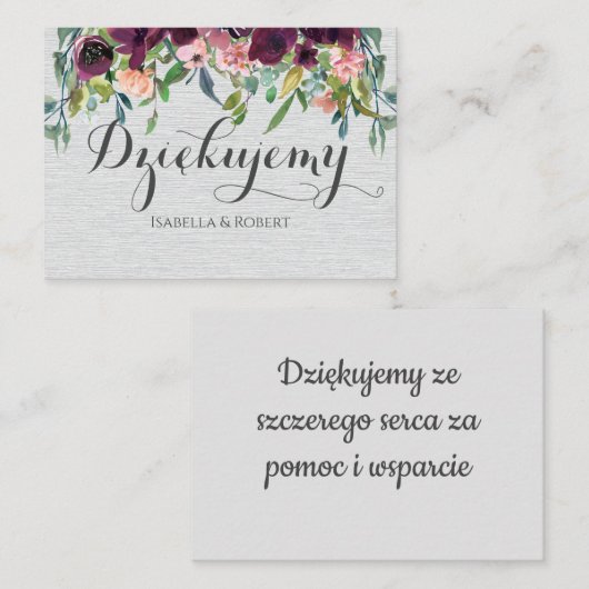 Vielen Dank an Polnisch Dziękuję vielen Dank Polen Mitteilungskarte (Vorne/Hinten)