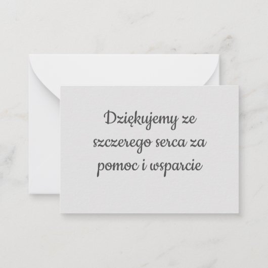 Vielen Dank an Polnisch Dziękuję vielen Dank Polen Mitteilungskarte (Rückseite)