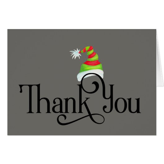 Vielen Dank an Red and Green Christmas Hat (Vorderseite (Horizontal))
