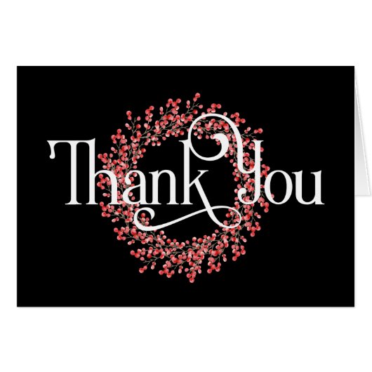 Vielen Dank an Red Berry Christmas Wreath (Vorderseite (Horizontal))