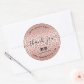 Vielen Dank an Rose Gold Animal Print Gradient Runder Aufkleber (Umschlag)